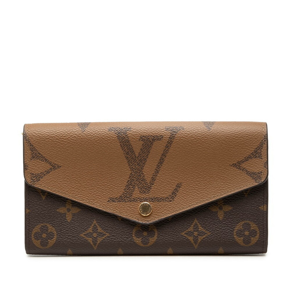 Louis Vuitton Monogram Reverse Portefeuille Sarah Long Wallet Envelope M80726...